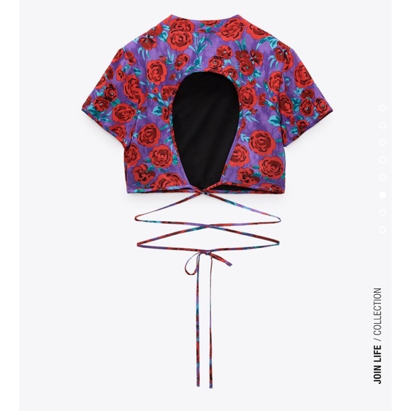 Zara BLOGGERS FAV PRINTED CROP TOP - Picture 9 of 13